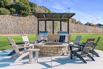 Fire pit with outdoor seating